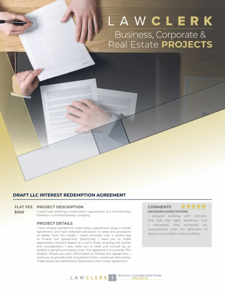 Preview of the Business, Corporate & Real Estate Sample Projects sample projects