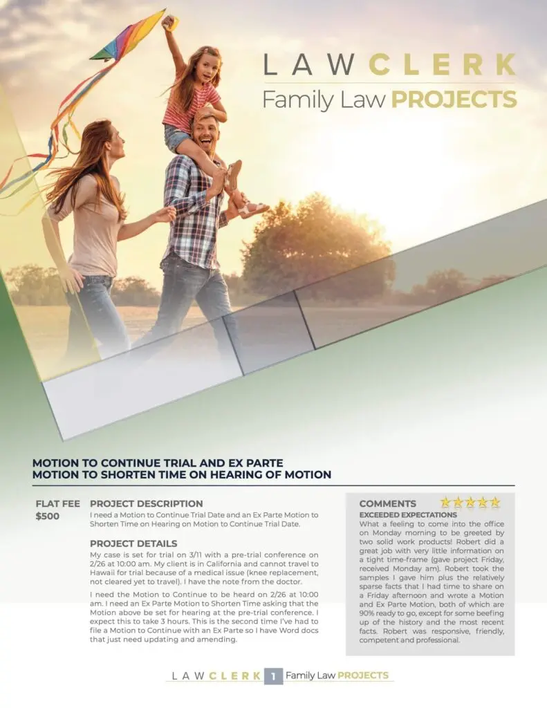 Preview of the Family Law Sample Projects sample projects