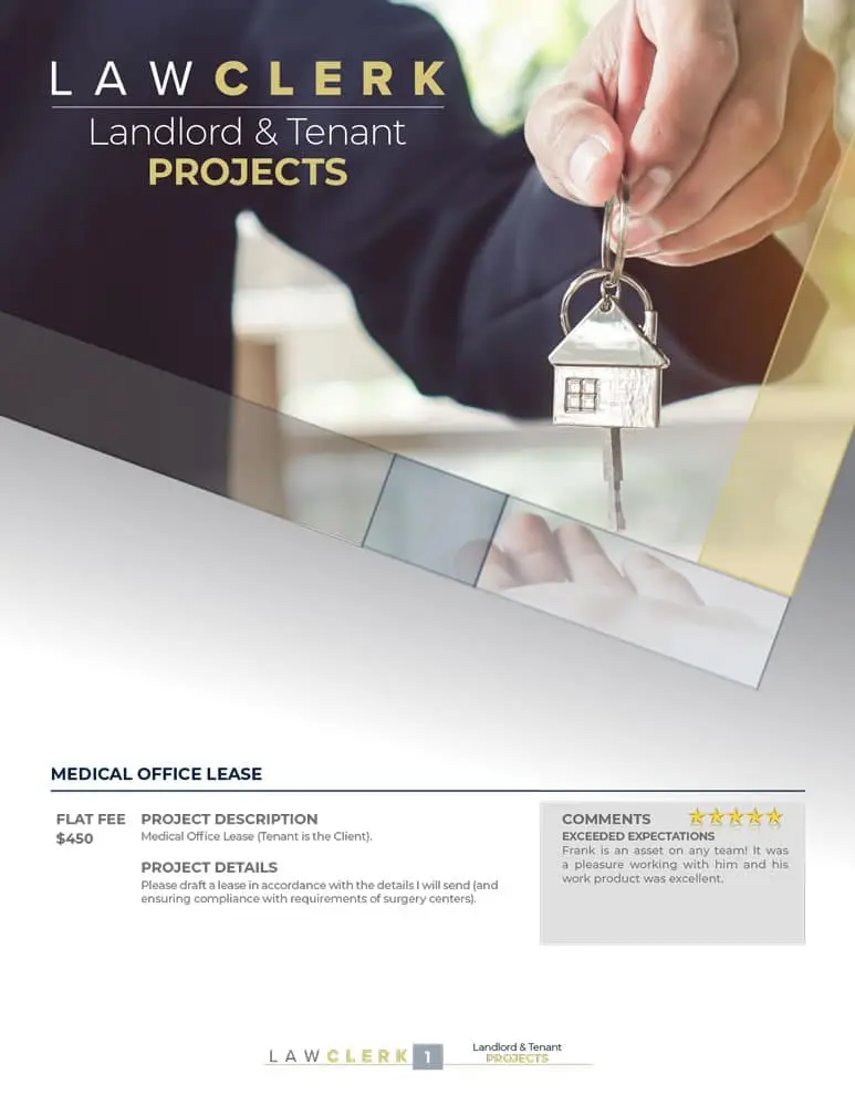 Preview of the Landlord & Tenant Sample Projects sample projects