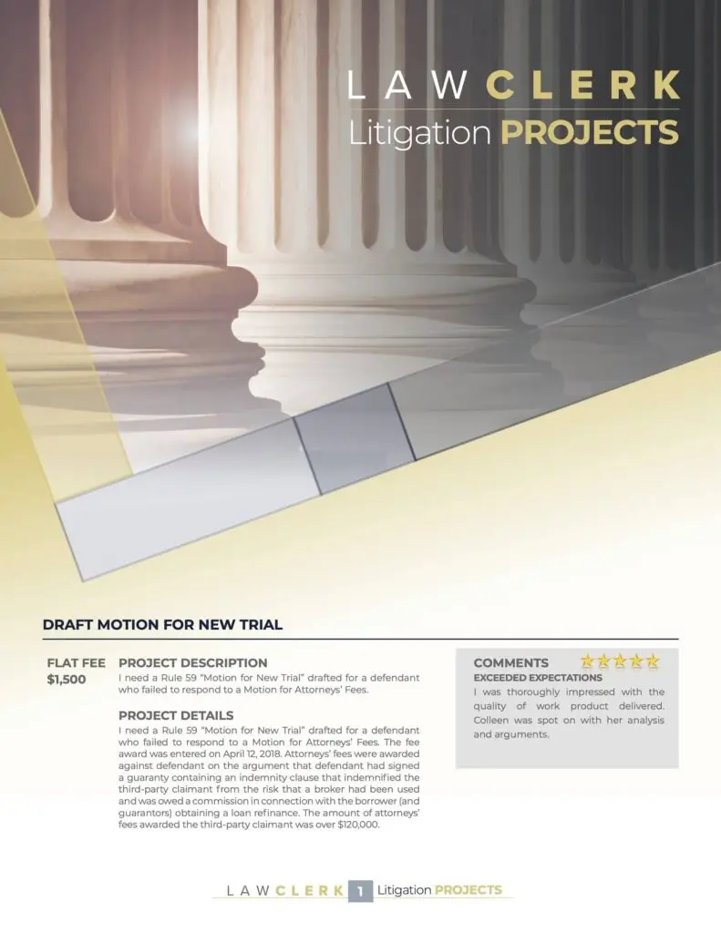 Preview of the Litigation Sample Projects sample projects