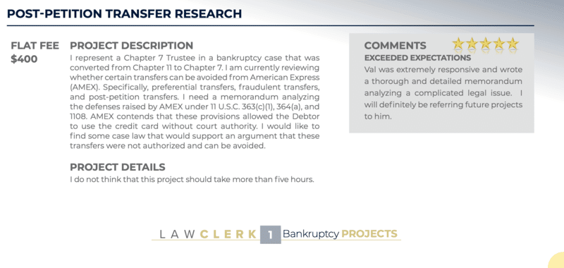 legal research project examples