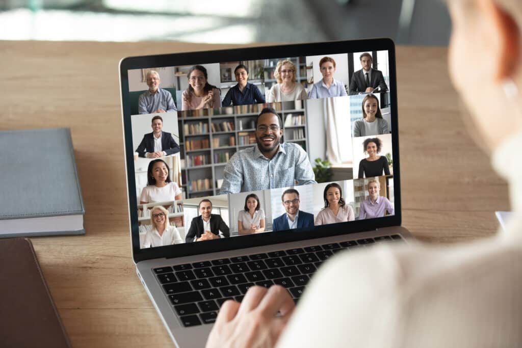 Remote workers in video call