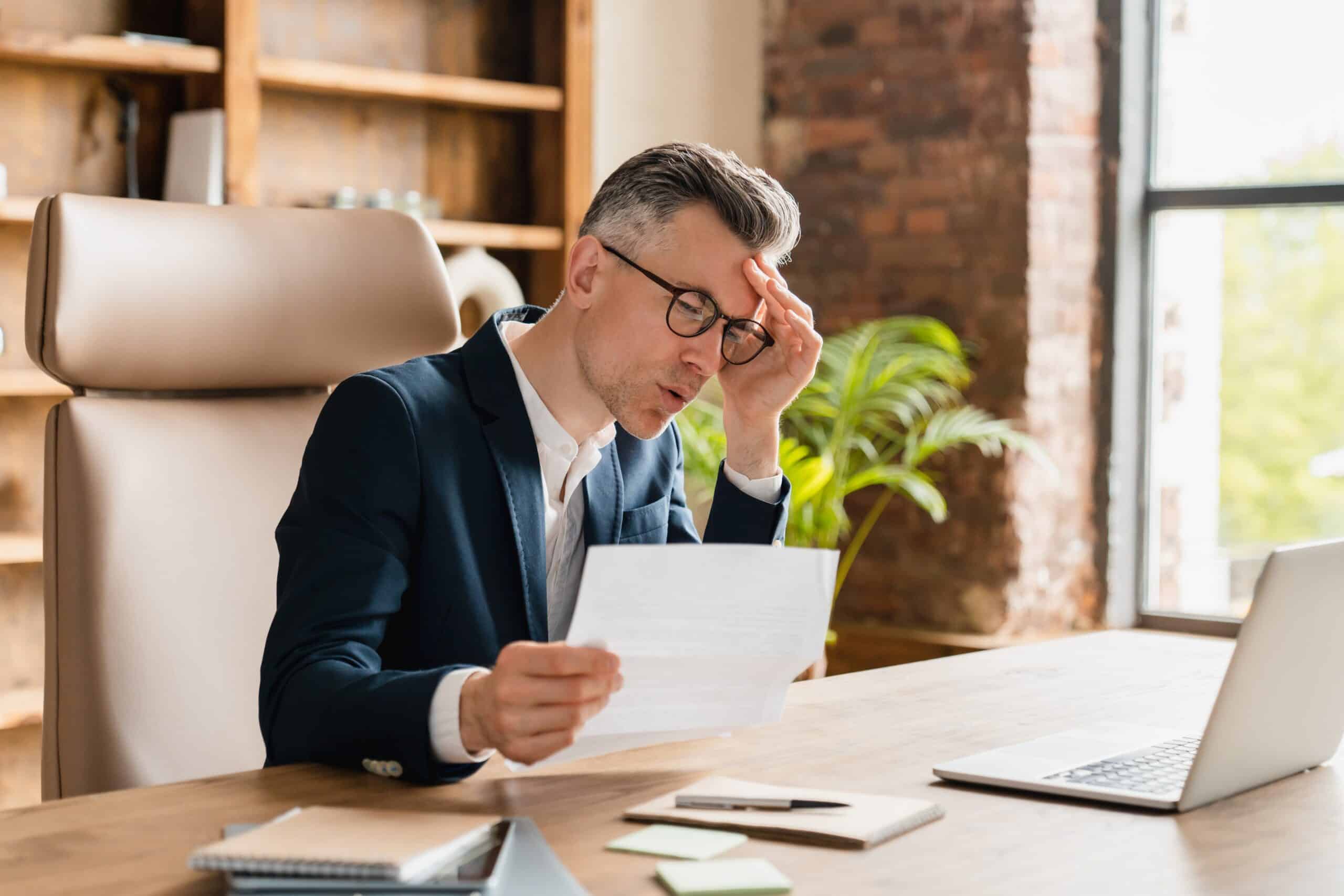 overloaded person in an office