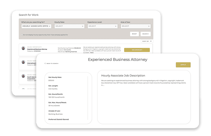 Hourly Product screenshot for freelance attorneys