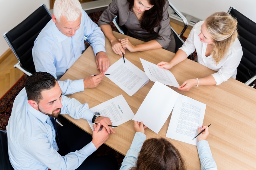 lawyers having a team meeting