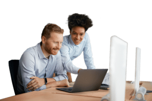 Freelance lawyers working on laptop