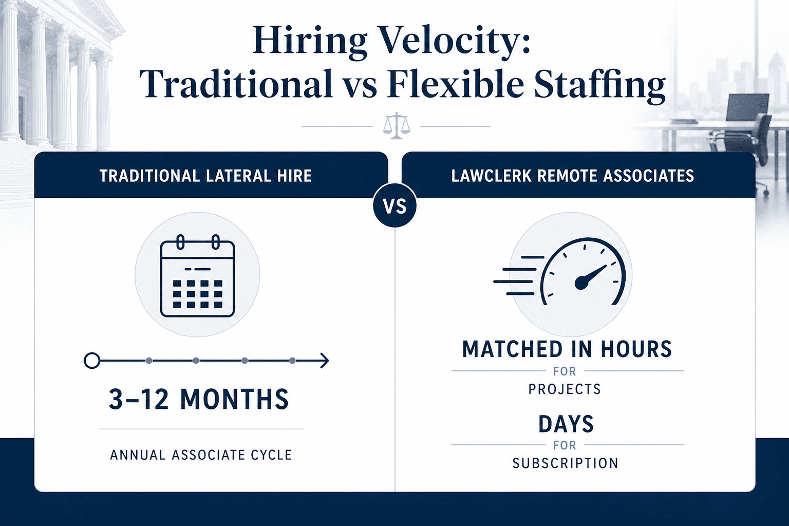 Traditional hiring vs LAWCLERK staffing speed